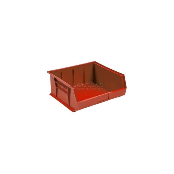 Hang & Stack Storage Bin, Plastic, Red, 6 PK
